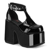 CAMEL-103 Pleateau Sandaletten Schwarz Lack | DemoniaCult