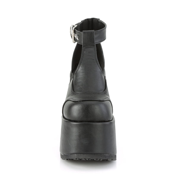 CAMEL-103 Pleateau Sandaletten Schwarz Matt | DemoniaCult
