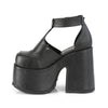 CAMEL-103 Pleateau Sandaletten Schwarz Matt | DemoniaCult