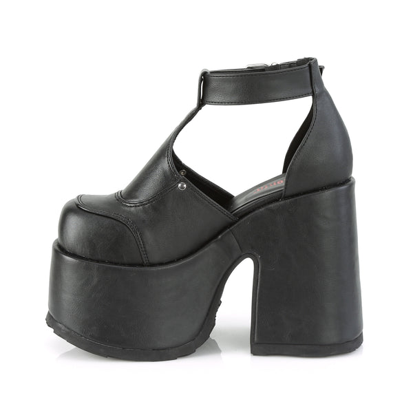 CAMEL-103 Pleateau Sandaletten Schwarz Matt | DemoniaCult