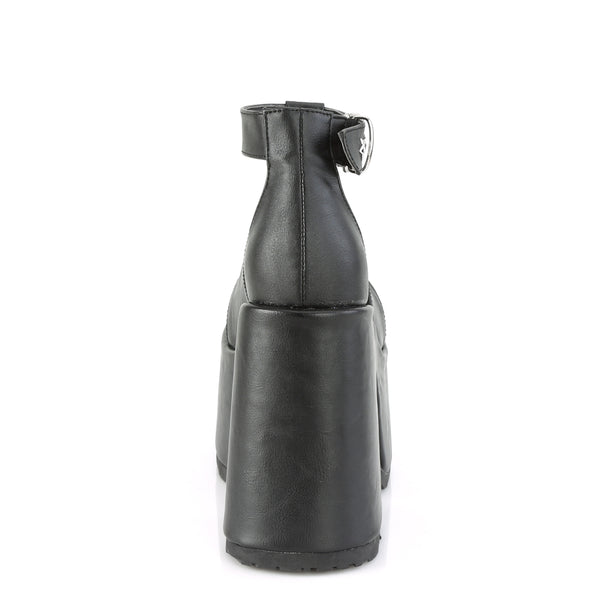 CAMEL-103 Pleateau Sandaletten Schwarz Matt | DemoniaCult
