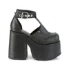 CAMEL-103 Pleateau Sandaletten Schwarz Matt | DemoniaCult