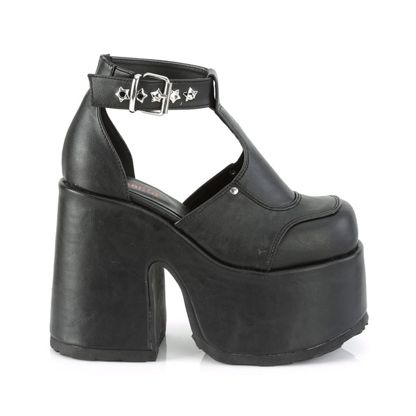 CAMEL-103 Pleateau Sandaletten Schwarz Matt | DemoniaCult