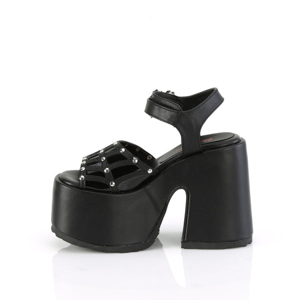 CAMEL-17 Plateau Sandaletten - Schwarz Matt von DemoniaCult – Ansicht 3