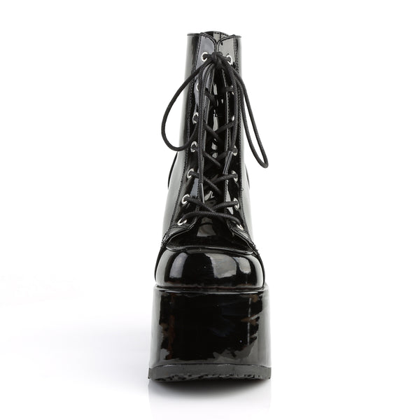 CAMEL-203 Plateau Stiefeletten - Schwarz Lack von DemoniaCult – Ansicht 2