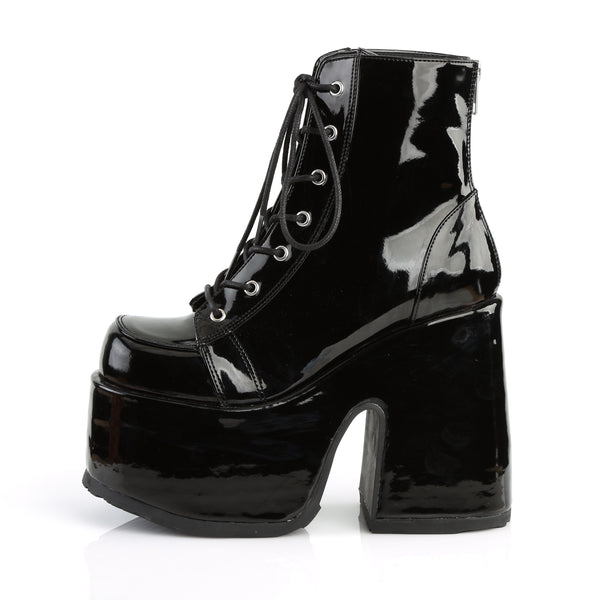 CAMEL-203 Plateau Stiefeletten - Schwarz Lack von DemoniaCult – Ansicht 3