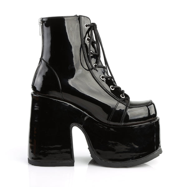 CAMEL-203 Plateau Stiefeletten - Schwarz Lack von DemoniaCult – Ansicht 5