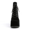 CAMEL-203Plateau Stiefeletten - Schwarz Samt von DemoniaCult – Ansicht 2