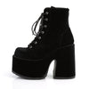 CAMEL-203Plateau Stiefeletten - Schwarz Samt von DemoniaCult – Ansicht 3