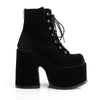 CAMEL-203Plateau Stiefeletten - Schwarz Samt von DemoniaCult – Ansicht 5