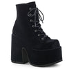 CAMEL-203Plateau Stiefeletten - Schwarz Samt von DemoniaCult