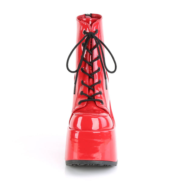 CAMEL-203 Plateau Stiefeletten - Rot Lack von DemoniaCult – Ansicht 2