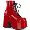 CAMEL-203 Plateau Stiefeletten - Rot Lack von DemoniaCult
