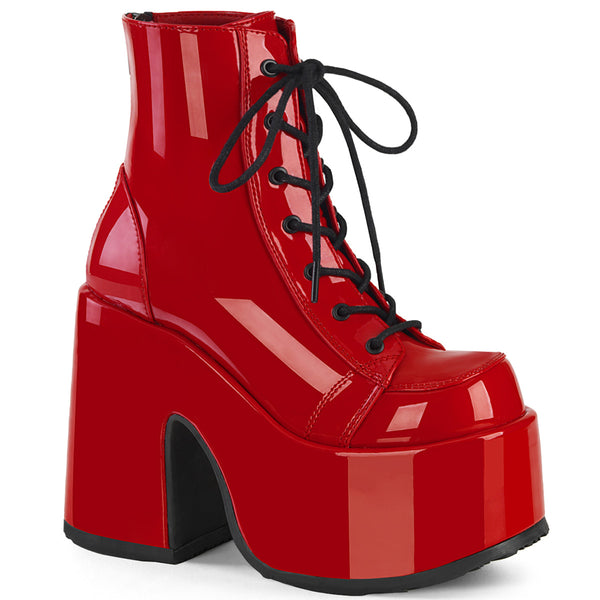 CAMEL-203 Plateau Stiefeletten - Rot Lack von DemoniaCult