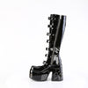 CAMEL-223 Plateau Stiefel mit Spinnennetzmuster - Schwarz Lack UV von DemoniaCult – Ansicht 3