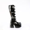 CAMEL-223 Plateau Stiefel mit Spinnennetzmuster - Schwarz Lack UV von DemoniaCult – Ansicht 5