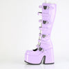 CAMEL-223 Plateau Stiefel mit Spinnennetzmuster - Lila Lack UV von DemoniaCult – Ansicht 3