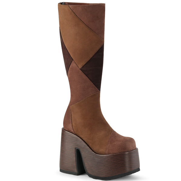 CAMEL-280 Plateau Stiefel - Mehrfarbig/Braun Velour von DemoniaCult