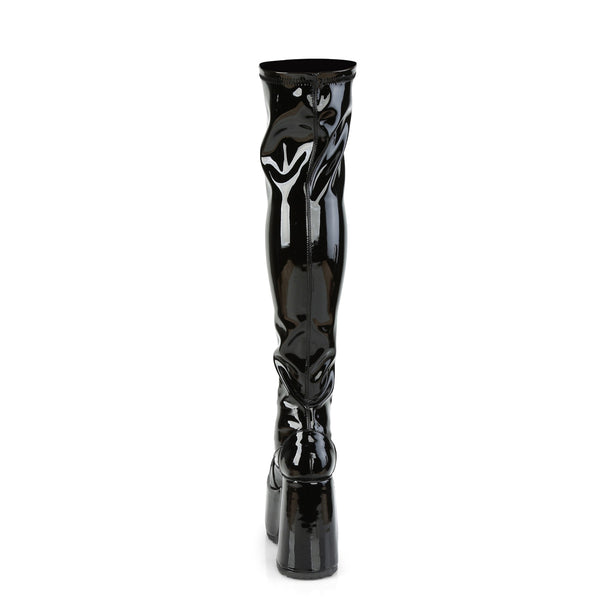 CAMEL-300 Plateau Overknee Stiefel Schwarz von DemoniaCult – Ansicht 4