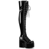 CAMEL-300 Plateau Overknee Stiefel Schwarz von DemoniaCult