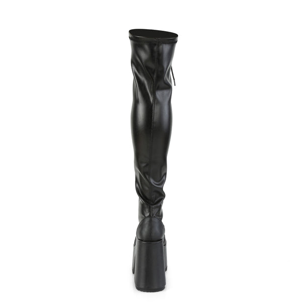 CAMEL-300 Plateau Overknee Stiefel Schwarz matt von DemoniaCult – Ansicht 4