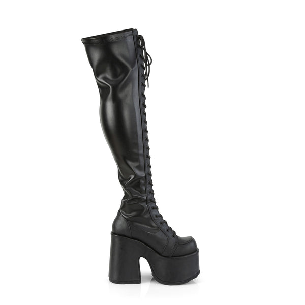 CAMEL-300 Plateau Overknee Stiefel Schwarz matt von DemoniaCult – Ansicht 5