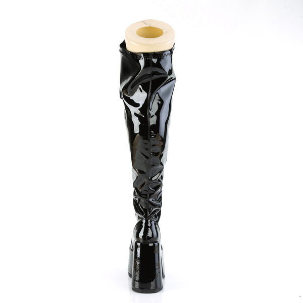 CAMEL-300WC Plateau Stiefel - Schwarz Lack von DemoniaCult – Ansicht 4