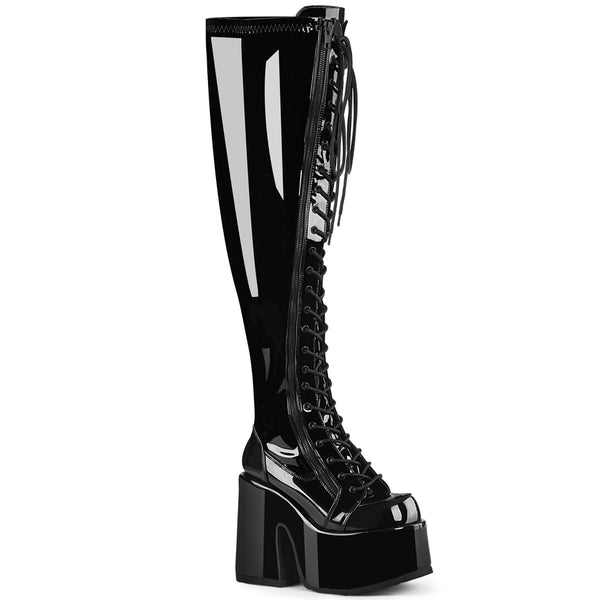 CAMEL-300WC Plateau Stiefel - Schwarz Lack von DemoniaCult