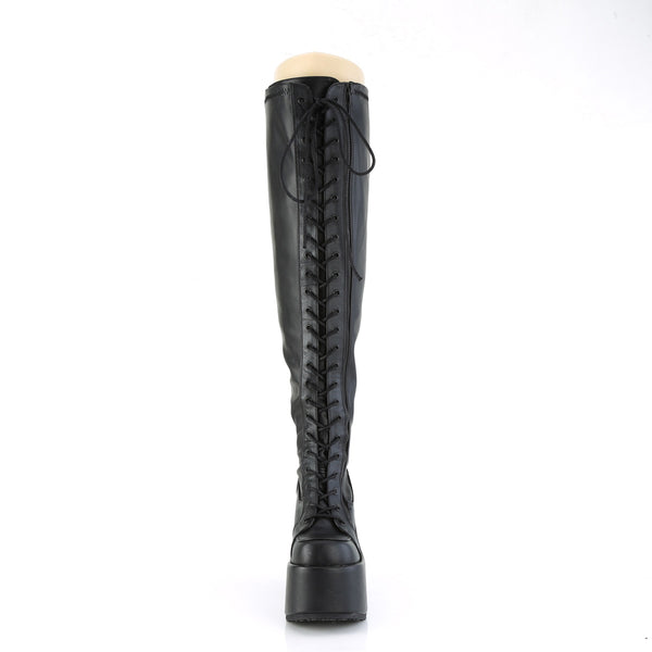 CAMEL-300WC Plateau Overknee Stiefel - Schwarz Matt von DemoniaCult – Ansicht 2