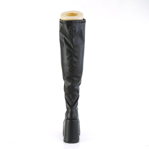 CAMEL-300WC Plateau Overknee Stiefel - Schwarz Matt von DemoniaCult – Ansicht 4