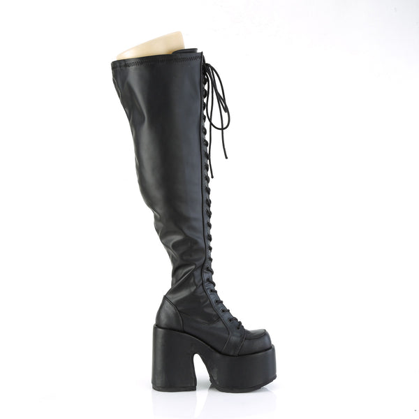 CAMEL-300WC Plateau Overknee Stiefel - Schwarz Matt von DemoniaCult – Ansicht 5