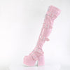 CAMEL-305 Plateau Overknee Stiefel Rosa Lack von DemoniaCult – Ansicht 3