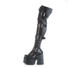 CAMEL-305 Plateau Overknee Stiefel - Schwarz Matt von DemoniaCult – Ansicht 3