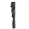 CAMEL-305 Plateau Overknee Stiefel - Schwarz Matt von DemoniaCult – Ansicht 4