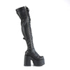 CAMEL-305 Plateau Overknee Stiefel - Schwarz Matt von DemoniaCult – Ansicht 5