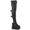 CAMEL-305 Plateau Overknee Stiefel - Schwarz Matt von DemoniaCult