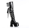 CAMEL-308 Plateau Overknee Stiefel Schwarz Lack von DemoniaCult – Ansicht 5