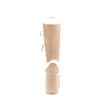 CAMEL-311 Plateau Stiefel Braun Velour/Wildleder mit Fell von DemoniaCult – Ansicht 4