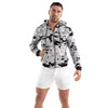Grauer verführerischer Kapuzenpullover im modernen Camouflage Look von TOF Paris – Ansicht 2