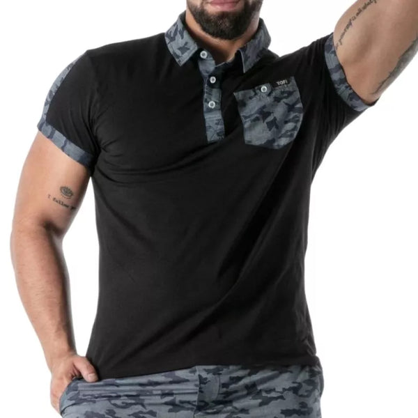 Schwarzes Poloshirt von TOF Paris – Ansicht 2