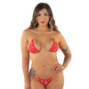 Rotes verführerisches Mikro Bikini Set mit Strass von Pleaser Dancewear – Ansicht 2