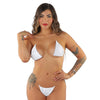 Weißes verführerisches Mikro Bikini Set mit Strass von Pleaser Dancewear