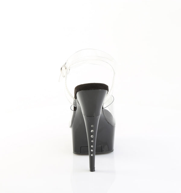 CAPTIVA-608 Plateau Sandaletten Transparent/Schwarz Strass von Pleaser – Ansicht 4