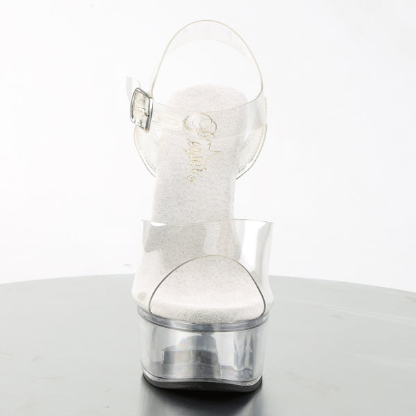 CAPTIVA-608 Plateau Sandaletten Transparent Strass von Pleaser – Ansicht 2
