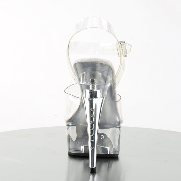 CAPTIVA-608 Plateau Sandaletten Transparent Strass von Pleaser – Ansicht 4