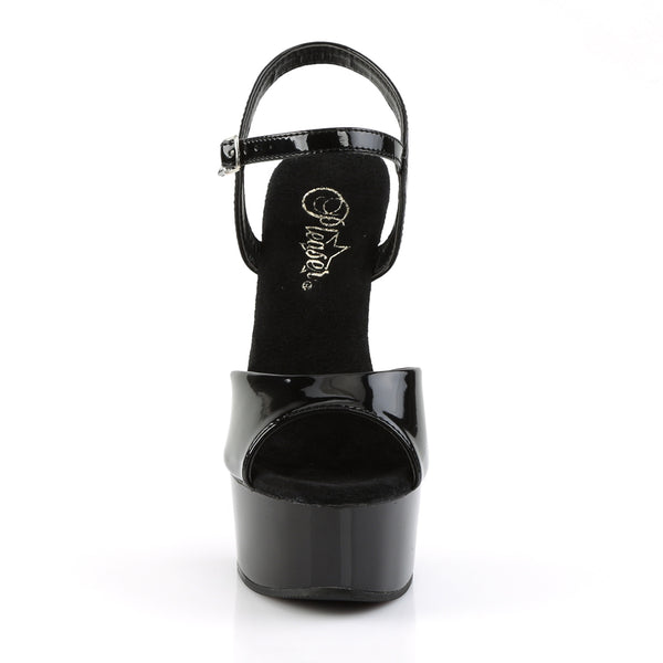 CAPTIVA-609 Plateau Sandaletten Schwarz Strass | Pleaser