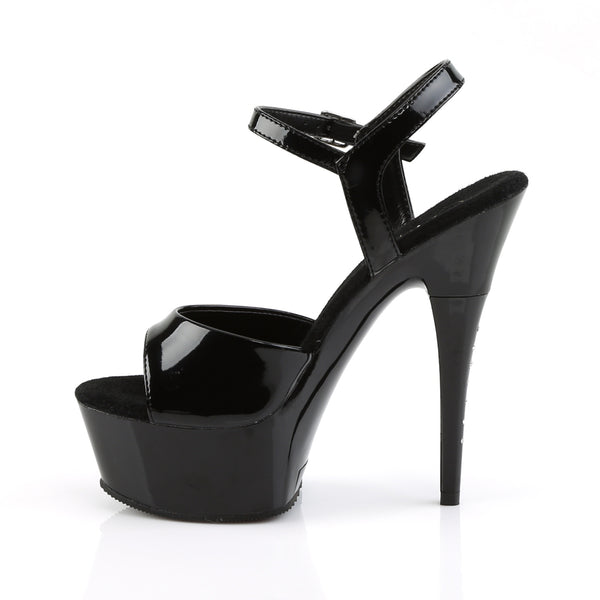 CAPTIVA-609 Plateau Sandaletten Schwarz Strass | Pleaser