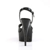 CAPTIVA-609 Plateau Sandaletten Schwarz Strass | Pleaser