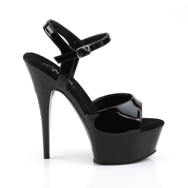 CAPTIVA-609 Plateau Sandaletten Schwarz Strass | Pleaser