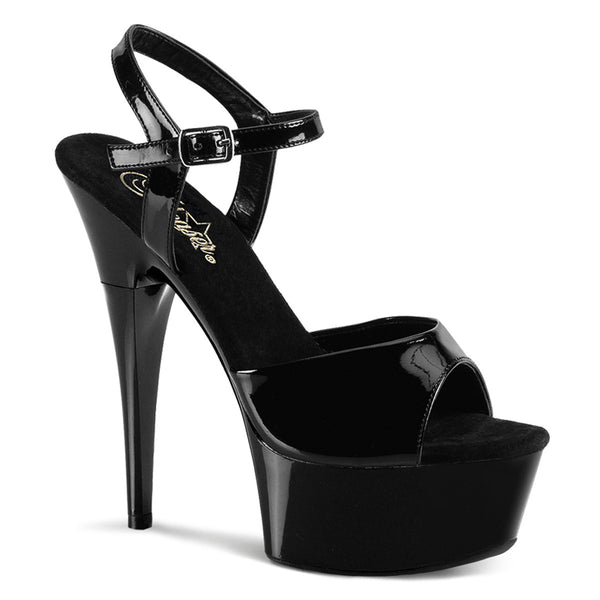 CAPTIVA-609 Plateau Sandaletten Schwarz Strass | Pleaser